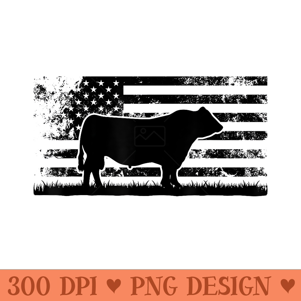 USA American Flag America Cow Black Angus Rancher - Transparent PNG Clipart - Limited Edition And Exclusive Designs