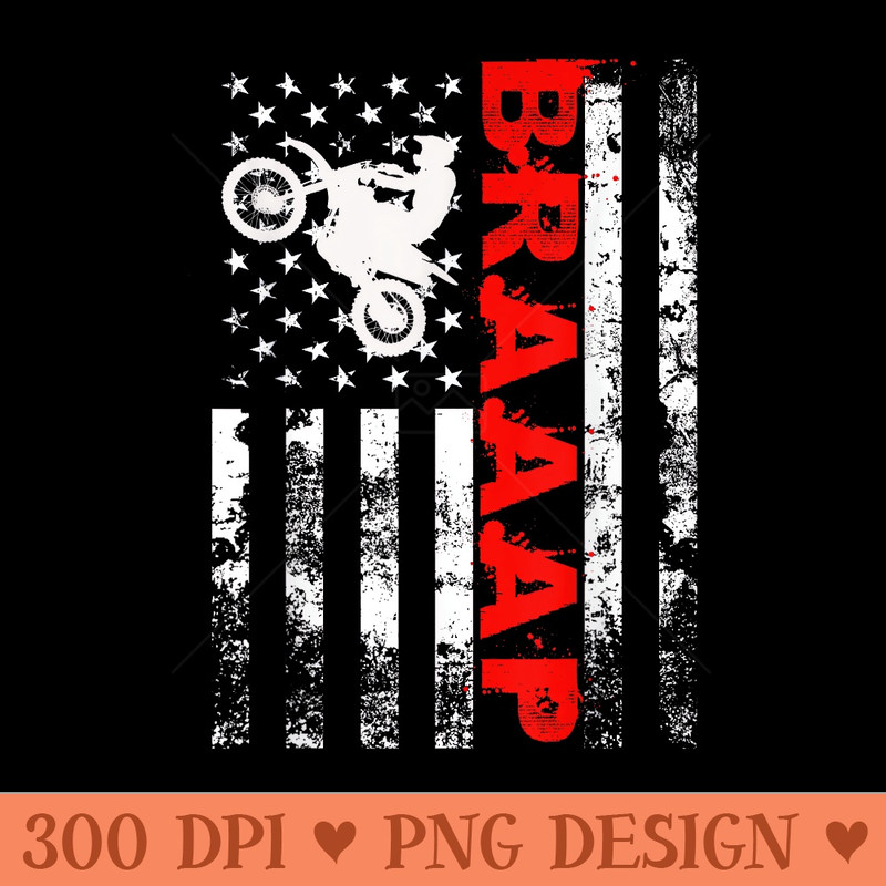 Braaap Vintage USA American Flag - Vector PNG Clipart - Spice Up Your Sublimation Projects