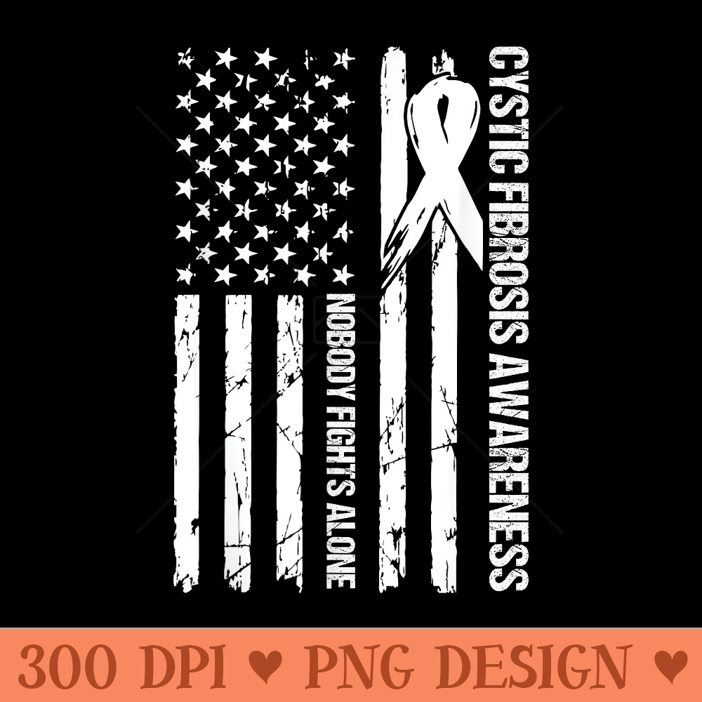 Cystic Fibrosis Awareness USA Flag Support Family Matching - PNG Art Files - Stunning Sublimation Graphics