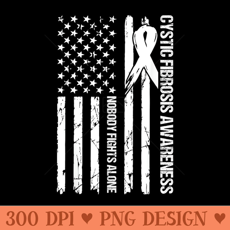 Cystic Fibrosis Awareness USA Flag Support Family Matching - PNG Art Files - Stunning Sublimation Graphics
