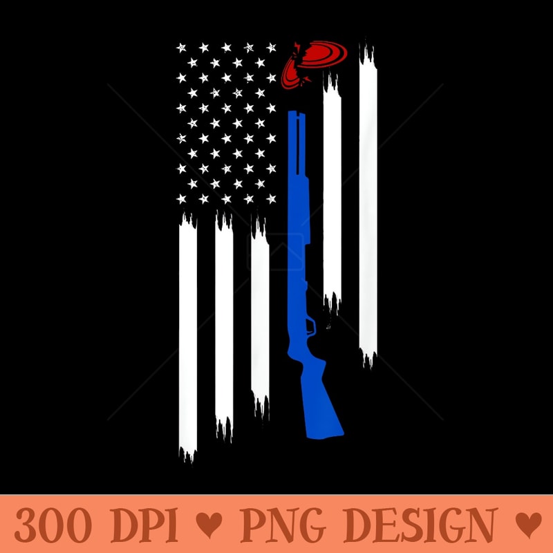 Patriotic Skeet Trap Clay Pigeon Shotgun Shooting USA Flag - PNG Graphics - Bold & Eye Catching