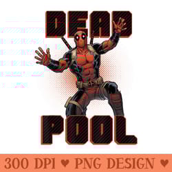 marvel deadpool all hands up graphic t - trendy png designs