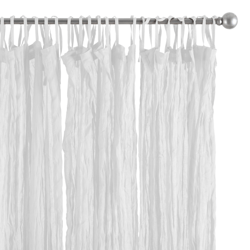 Cotton Crinkle Voile Curtains Set of 2 , color: White