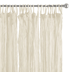 Cotton Crinkle Voile Curtains Set of 2 , color: Ivory