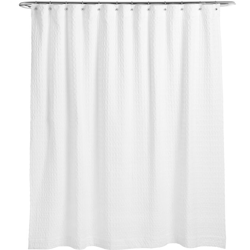 White Waffle Wide Weave Shower Curtain