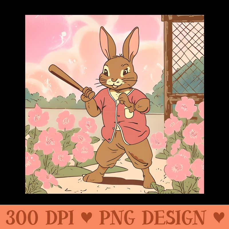 Baseball Rabbit in the Pink Field Baseball Player Habit - Un | Inspire ...