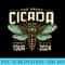 The Great Cicada Comeback Tour 2024 Brood XIX XIII Premium - Trendy PNG Designs - Bold & Eye-catching