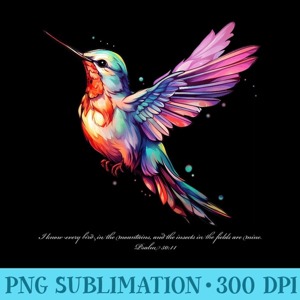 Hummingbirds With Scriptures Hummingbird Bible Scripture Watercolor Art Psalm - PNG Subli | Inspire ...