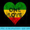 Reggae Heart One Love Rasta Reggae Music Rastafarian Jamaica - Digital PNG Artwork - Spice Up Your Sublimation Projects
