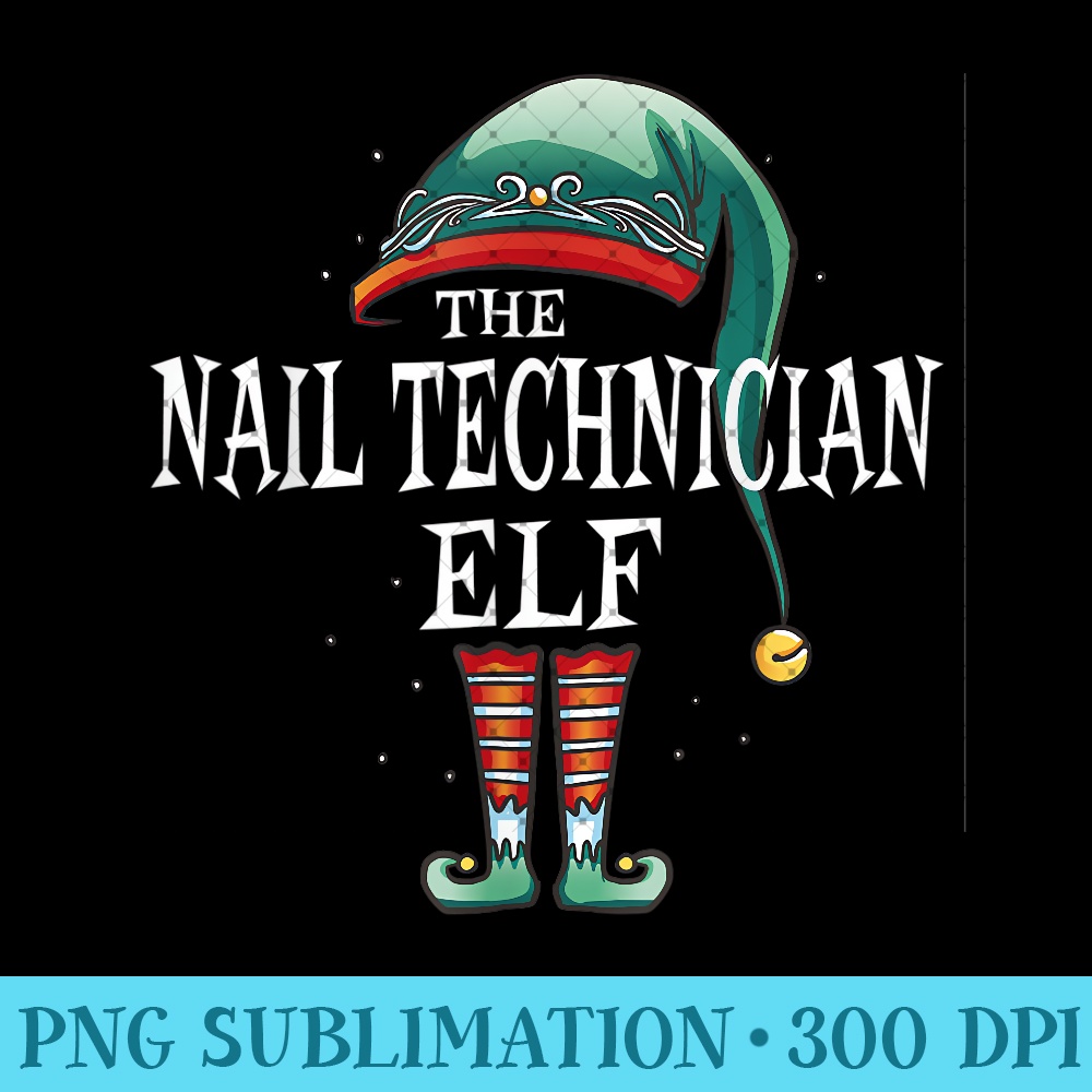 Nail Technician Elf Job Christmas - Unique PNG Artwork - Capture Imagination with Every Detail