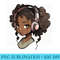 Anime and Music Black Girl Anime Merch Afro African American - Digital PNG Downloads - Instantly Transform Your Sublimation Projects