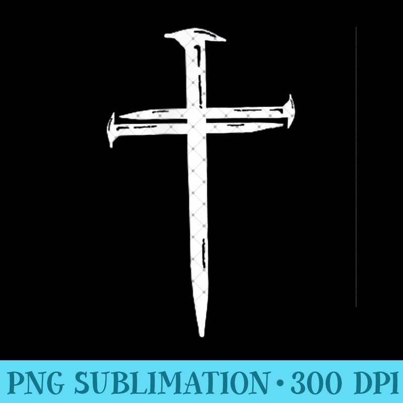 Jesus Cross Nails Christian Vintage Crucifixion - Digital PNG Artwork - Capture Imagination with Every Detail
