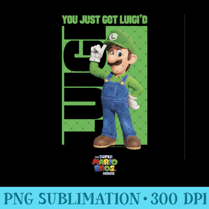 The Super Mario Bros. Movie Luigi You Just Got Luigi'd Logo - Printable PNG Images - Capture Imagination with Every Detail