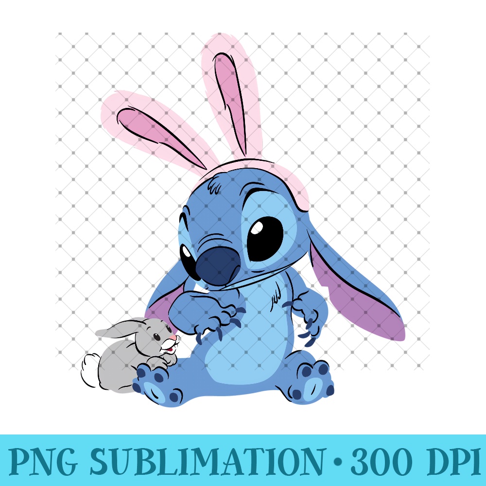 Disney Stitch with Easter Bunny - Digital PNG Downloads - Bring Your Designs to Life
