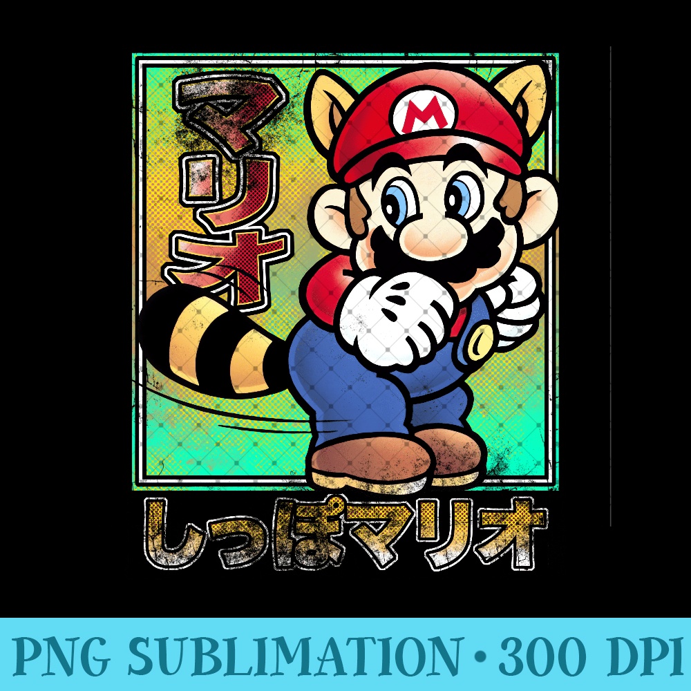Super Mario Tanooki Mario Poster - High Quality PNG files - Stunning Sublimation Graphics