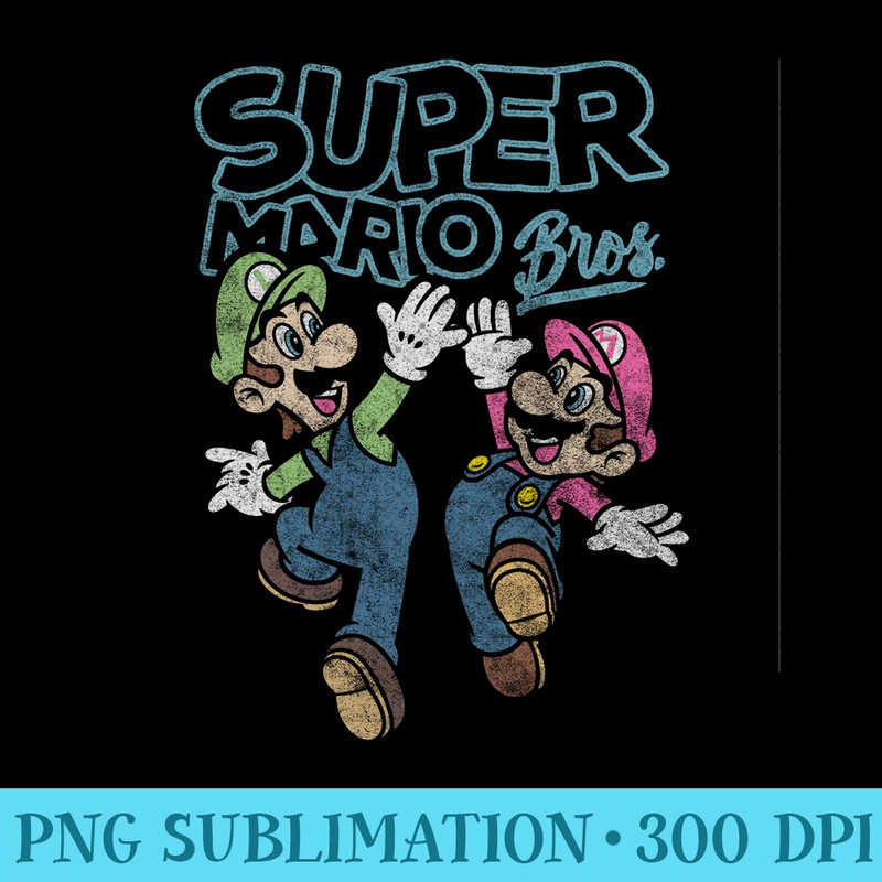 Super Mario Bros. High Five Portrait - Exclusive PNG designs - Trendsetting And Modern Collections