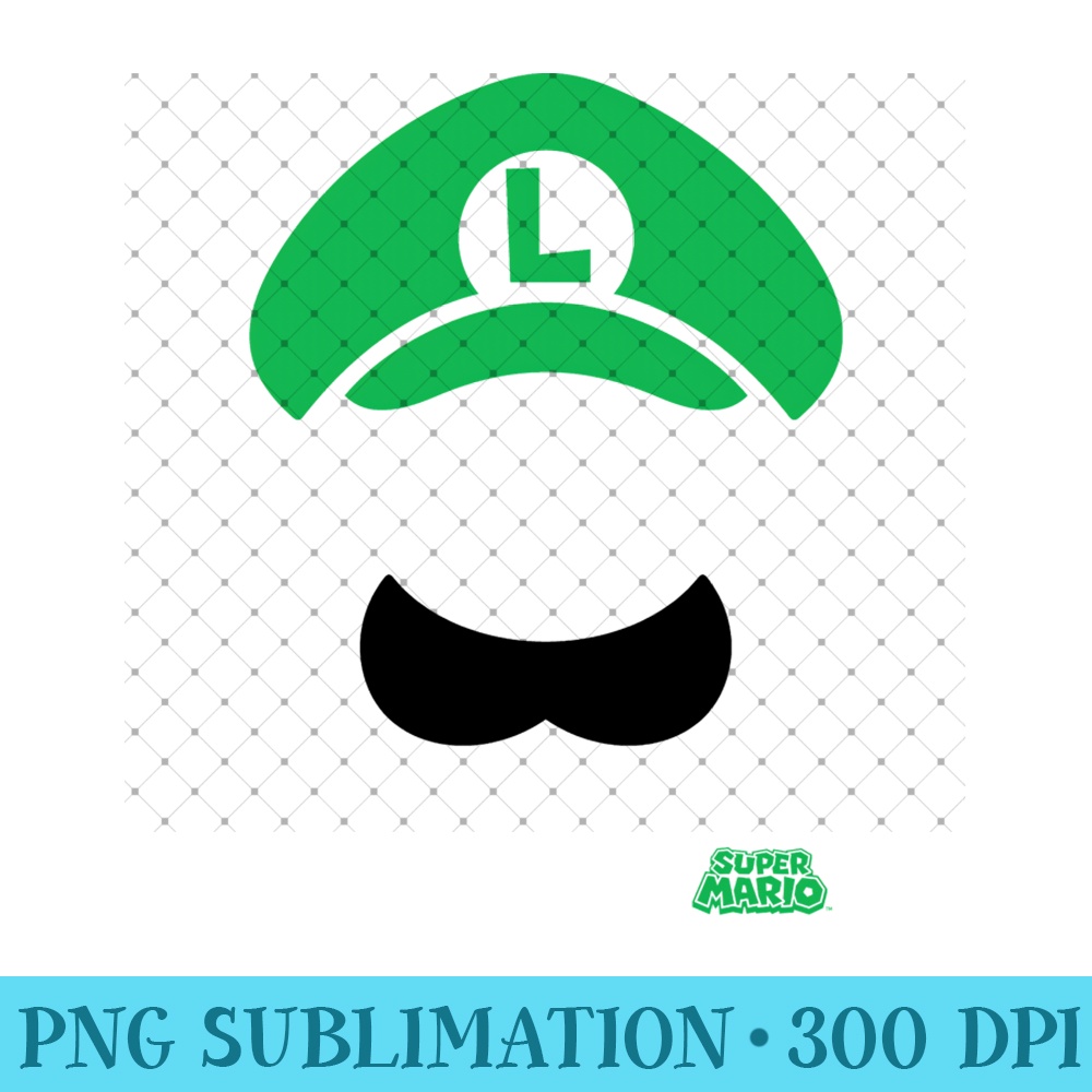 Super Mario Luigi Hat And Mustache - Modern PNG designs - Revolutionize Your Designs