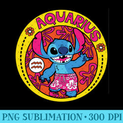 disney lilo and stitch aquarius zodiac sweatshirt - png prints