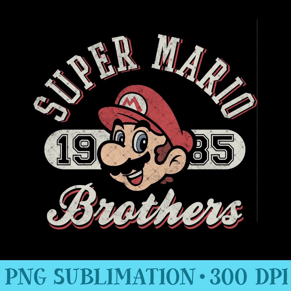 Super Mario Bros 1985 Face Vintage Logo - Sublimation PNG Designs - Trendsetting And Modern Collections