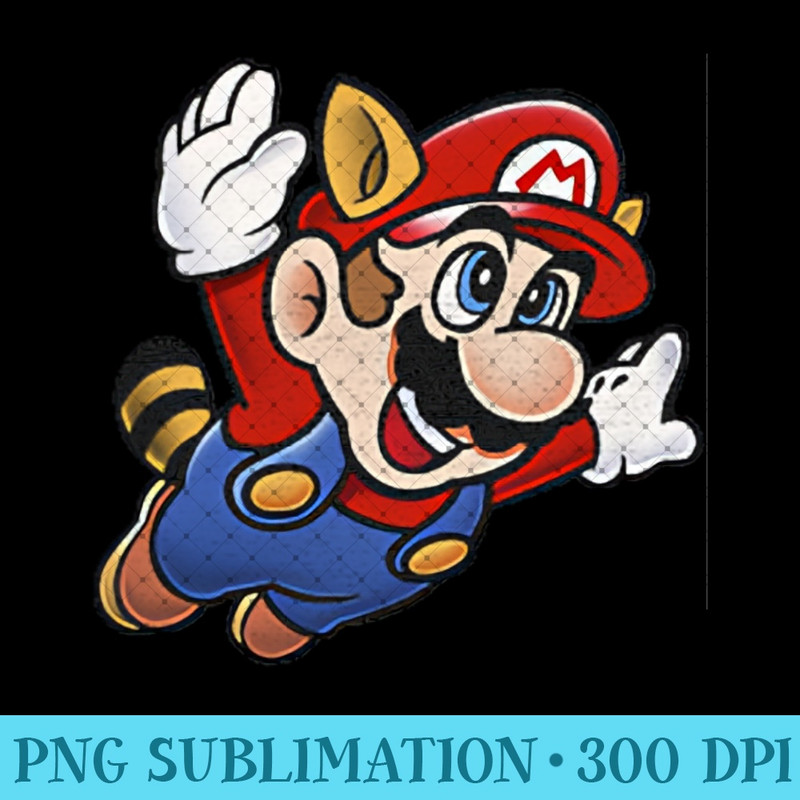 Super Mario Flying Mario Pocket Portrait - Digital PNG Downloads - Lifetime Access To Purchased Files