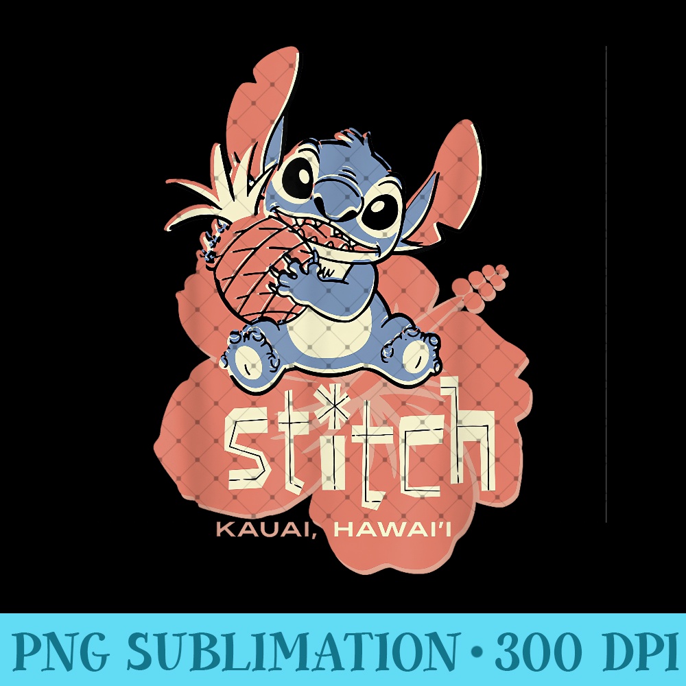 Disney Lilo & Stitch Kauai Hawai'i Stitch Pineapple - Printable PNG Images - Create with Confidence