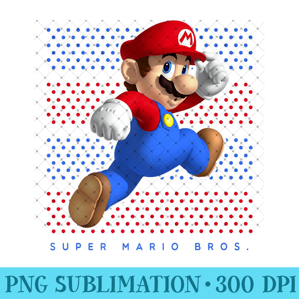 Super Mario Running Polka Dots Premium - High Resolution PNG Designs - Easy-To-Print And User-Friendly Designs