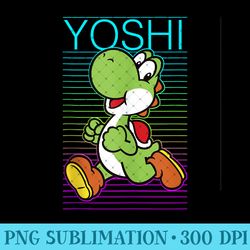 super mario yoshi retro gradient fade poster - high quality png files