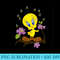 WB100 Looney Tunes Tweety Bird Easter Floral Stitch Premium - PNG design downloads - Perfect for Sublimation Mastery