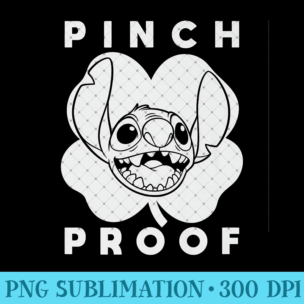 Disney Stitch Green Shamrock Pinch Proof St. Patrick's Day Premium - Printable PNG Graphics - Perfect for Creative Projects