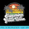 Sunshine And Good Wine Beach Retro 70s Vintage Vacation - Sublimation PNG Designs - Bring Your Designs to Life