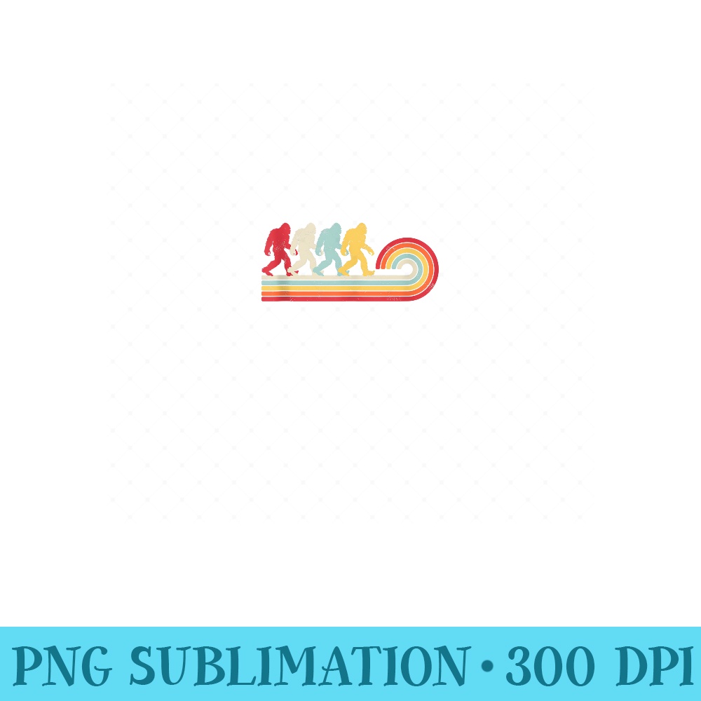 Bigfoot Retro Vintage 70s 80s Sasquatch Lovers - Unique Sublimation patterns - Perfect for Creative Projects