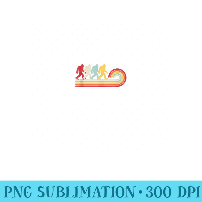 Bigfoot Retro Vintage 70s 80s Sasquatch Lovers - Unique Sublimation patterns - Perfect for Creative Projects