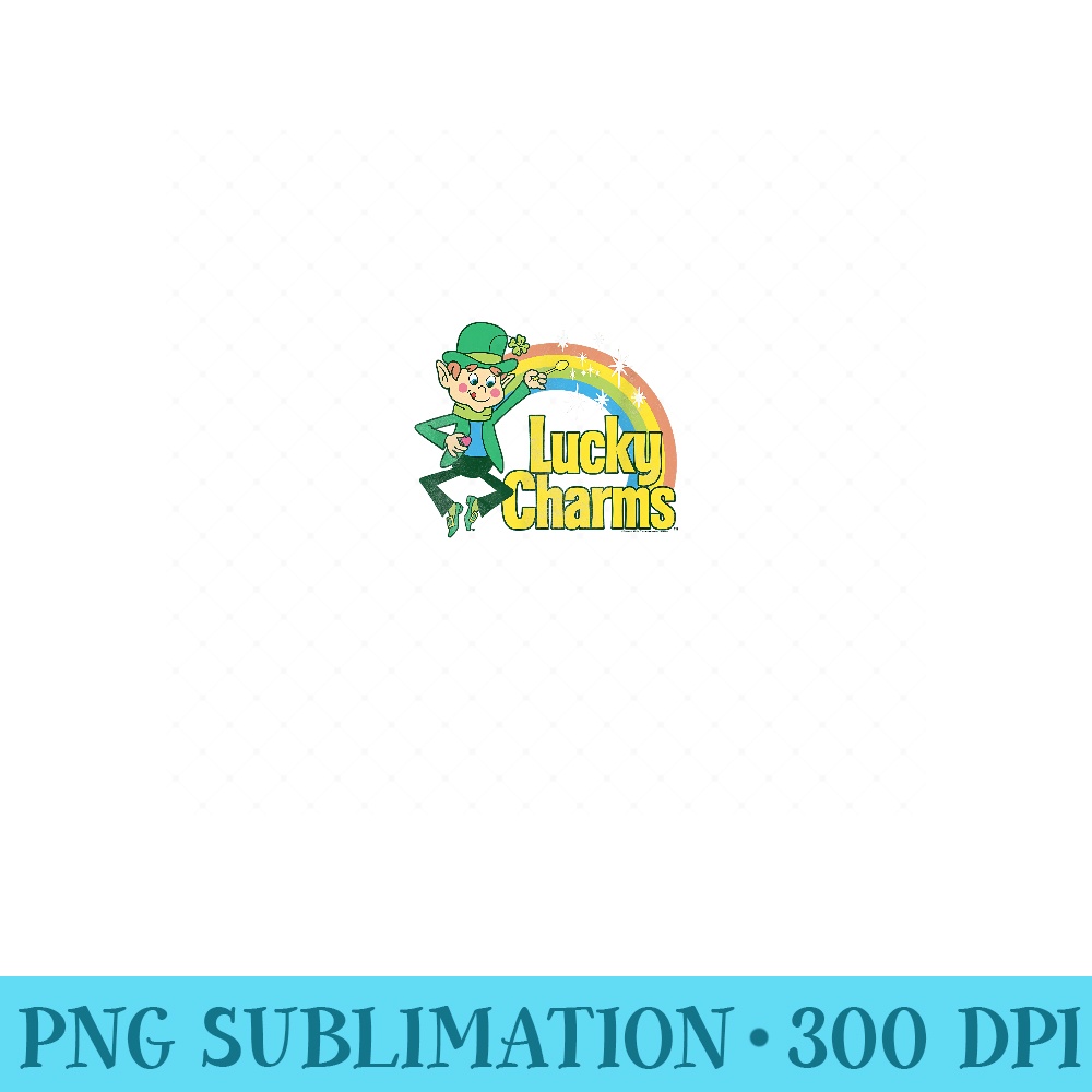 Lucky Charms 80s Style Lucky The Leprechaun Rainbow Logo - Digital PNG Downloads - Unlock Vibrant Sublimation Designs