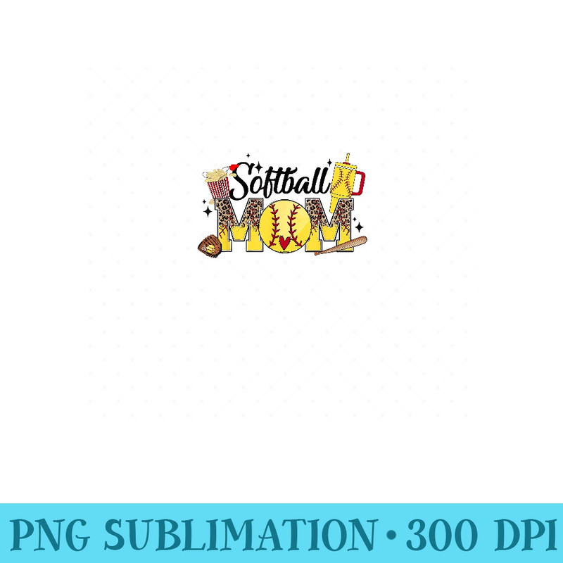 Softball Mom Game Day Vibes Mothers Day Women Softball Mama - Trendy PNG Designs - Capture Imagination with Every Detail