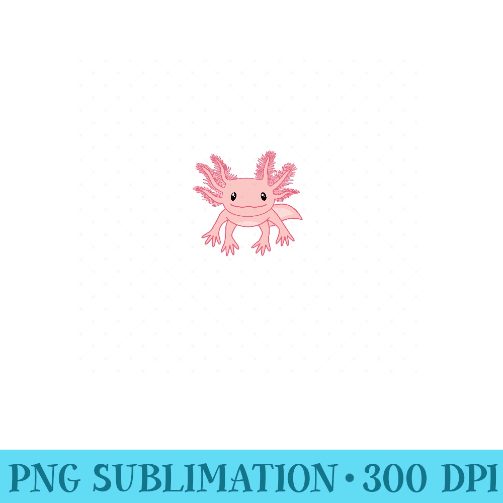 Cute Pink Axolotl Kawaii Axolotls - Digital PNG Downloads - Perfect for Sublimation Mastery