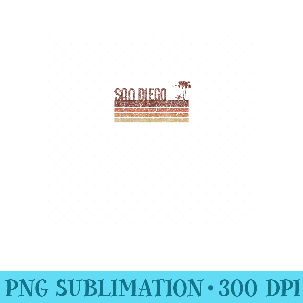 San Diego California Vintage 70s 80s Vacation - High Quality PNG files - Perfect for Personalization