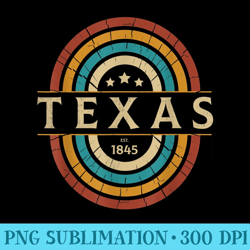 Vintage Texas Home State Stars TX Pride 70s Style - PNG design assets - Unleash Your Creativity