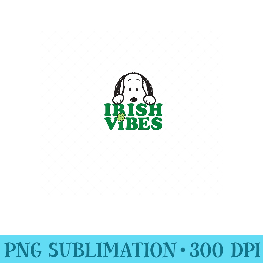 Peanuts St Patrick's Day Snoopy Irish Vibes Premium - Ready To Print PNG Designs - Enhance Your Apparel with Stunning Detail