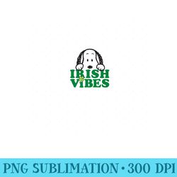 peanuts st patrick's day snoopy irish vibes premium - ready to print png designs
