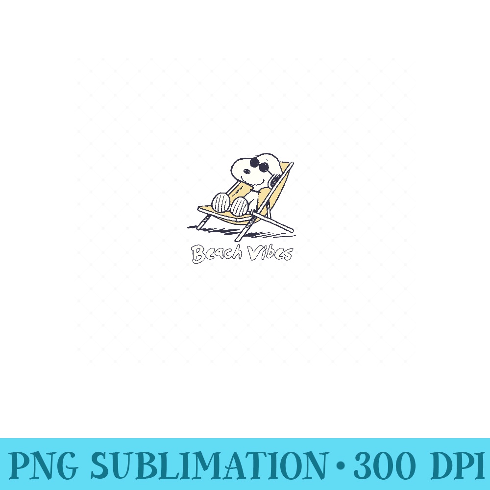 Peanuts - Snoopy Beach Vibes - Unique Sublimation PNG Download - Perfect for Creative Projects