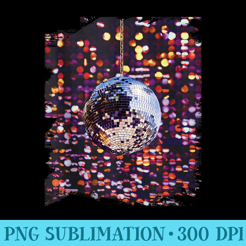 Colorful Disco Ball, Retro Vintage Club 70s - Unique PNG Artwork - Unlock Vibrant Sublimation Designs