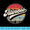 Retro Illinois Home State IL Cool 70s Style Sunset - PNG Graphics - Instant Access To Downloadable Files