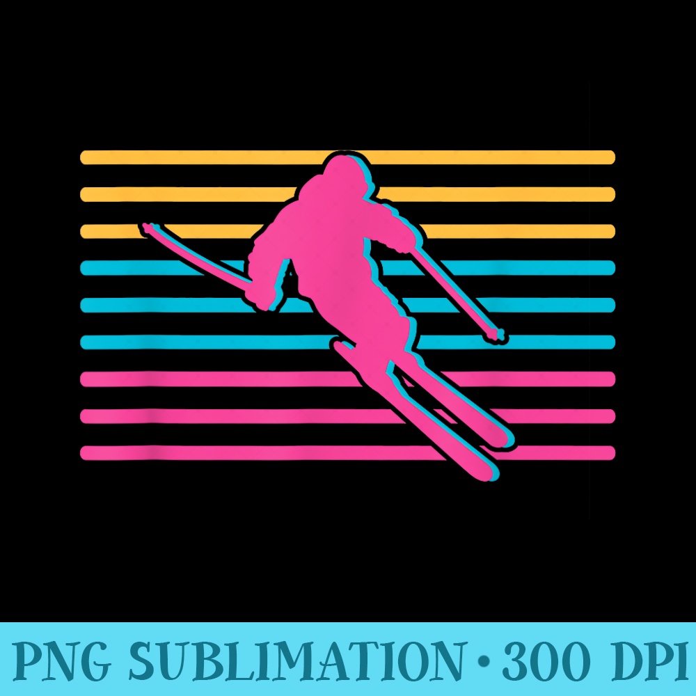 winter sports and snow skiers 80s retro snow skiing - Mug Sublimation PNG - Enhance Your Apparel with Stunning Detail