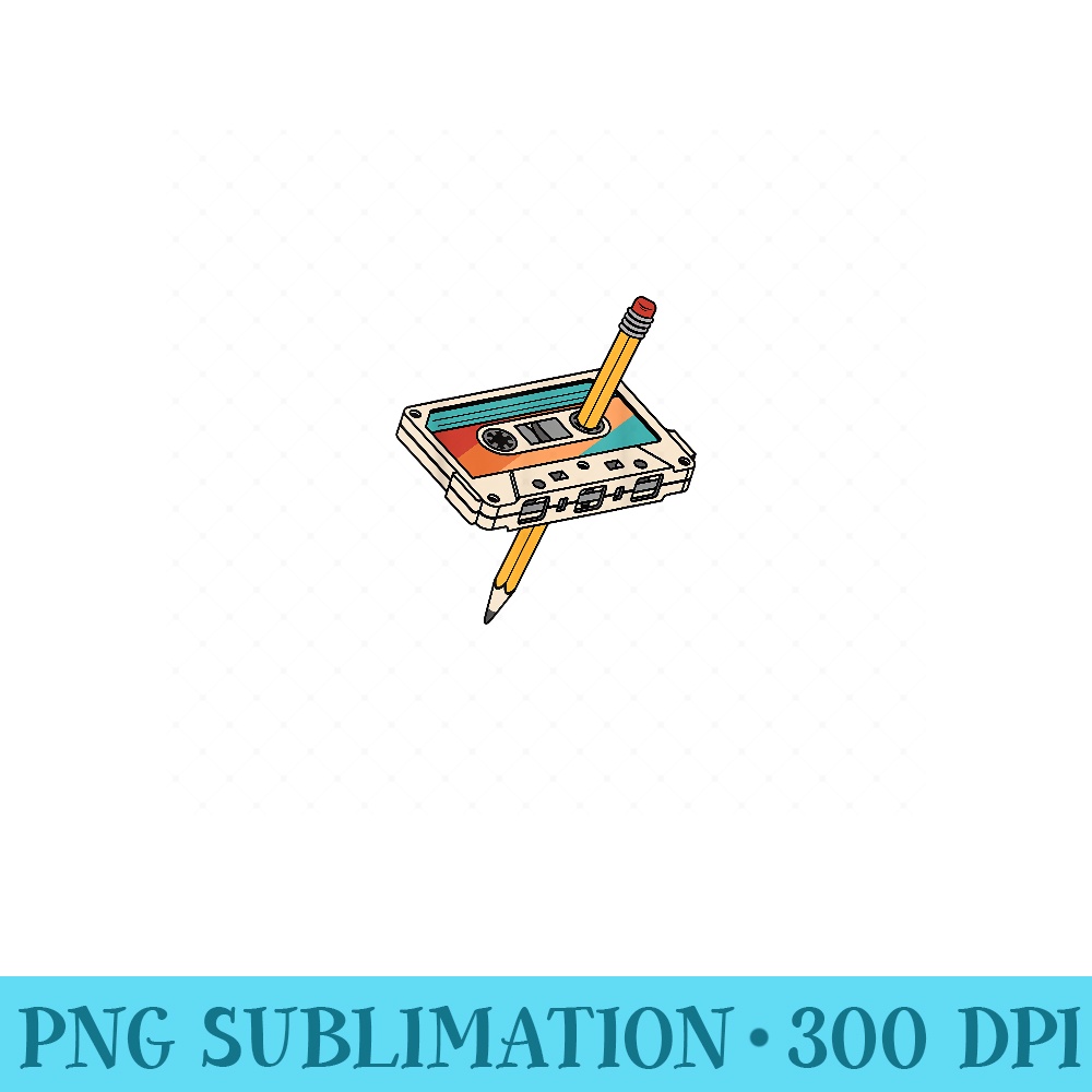 80s 90s Retro Cassette Tape 1980s 1990s Music Vintage Outfit - Digital PNG Downloads - Fashionable and Fearless