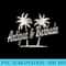 Antigua and Barbuda Vintage 70s Palm Trees Graphic - PNG design assets - Boost Your Success with this Inspirational PNG Download