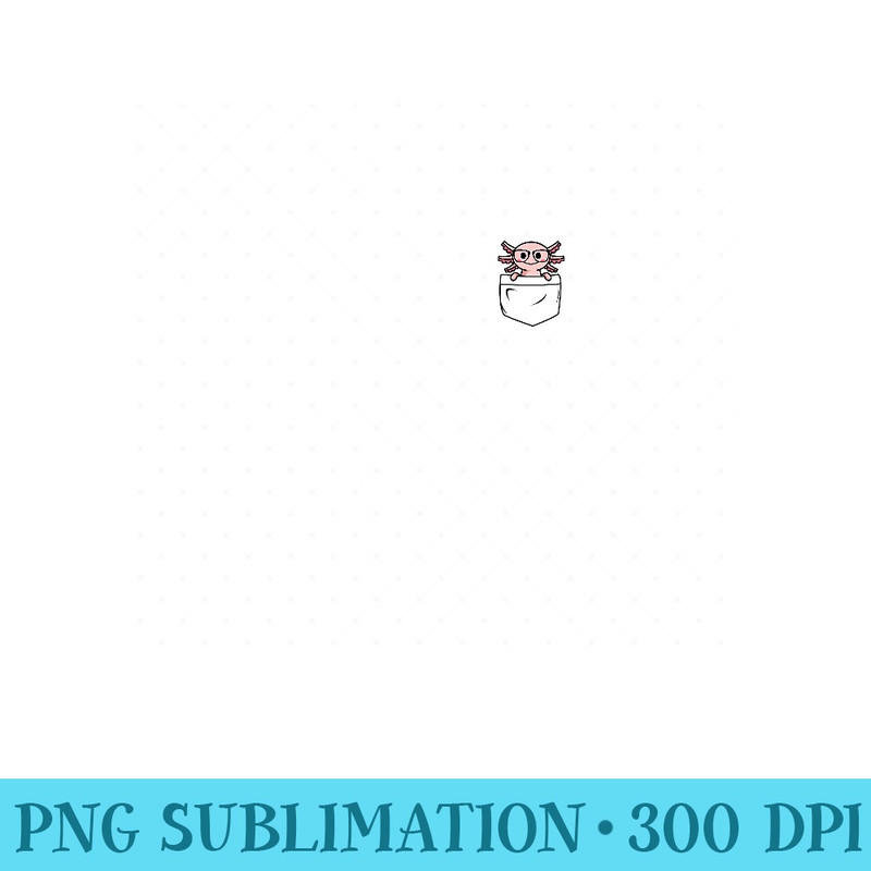 Nerdy axolotl in your pocket, cute nerdy glasses with tape - High Quality PNG files - Eco Friendly And Sustainable Digital Products