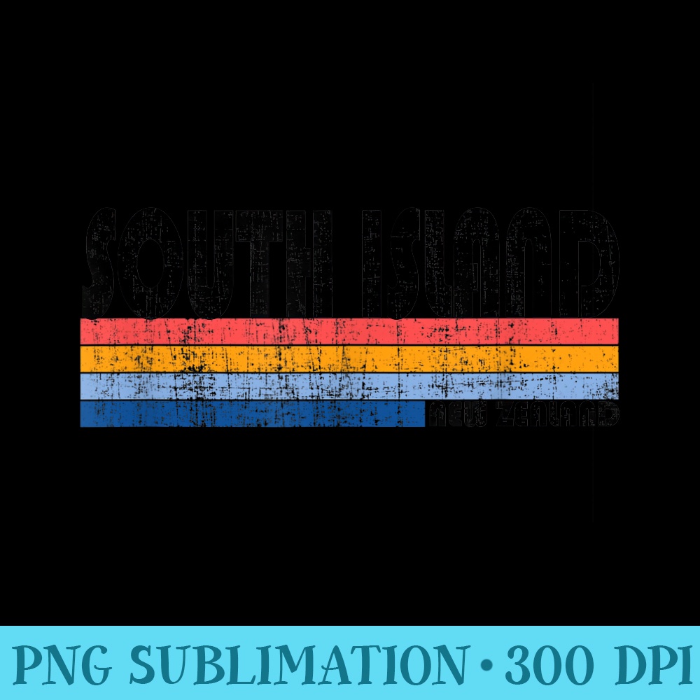 Vintage 70s 80s Style South Island, New Zealand - PNG Prints - Lifetime Access To Purchased Files