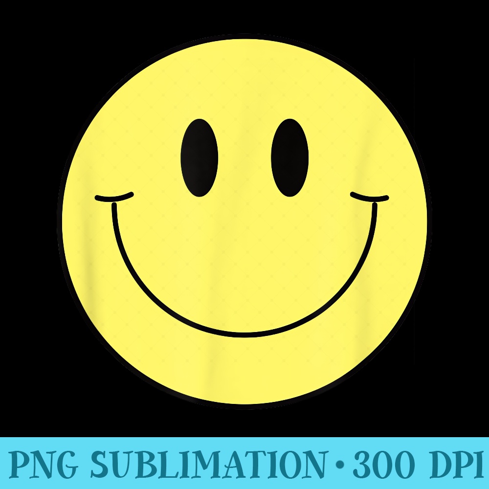 70s Yellow Smile Face Cute Happy Peace Smiling Face - Unique PNG Artwork - Stunning Sublimation Graphics