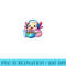 Anime Kawaii Axolotl Eating Ramen Noodles n Girl - PNG Prints - Quick And Seamless Download Process