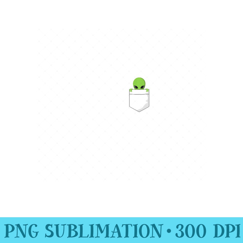 Alien in Pocket Boho 80s Vintage - Exclusive PNG designs - Stunning Sublimation Graphics